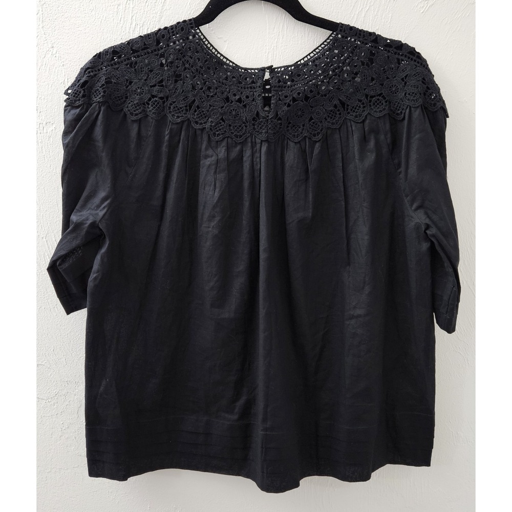 *NEW* J. Crew Womens Blouse/Top Size XXS Black Style AM622 Crochet Lightweight - Picture 4 of 7